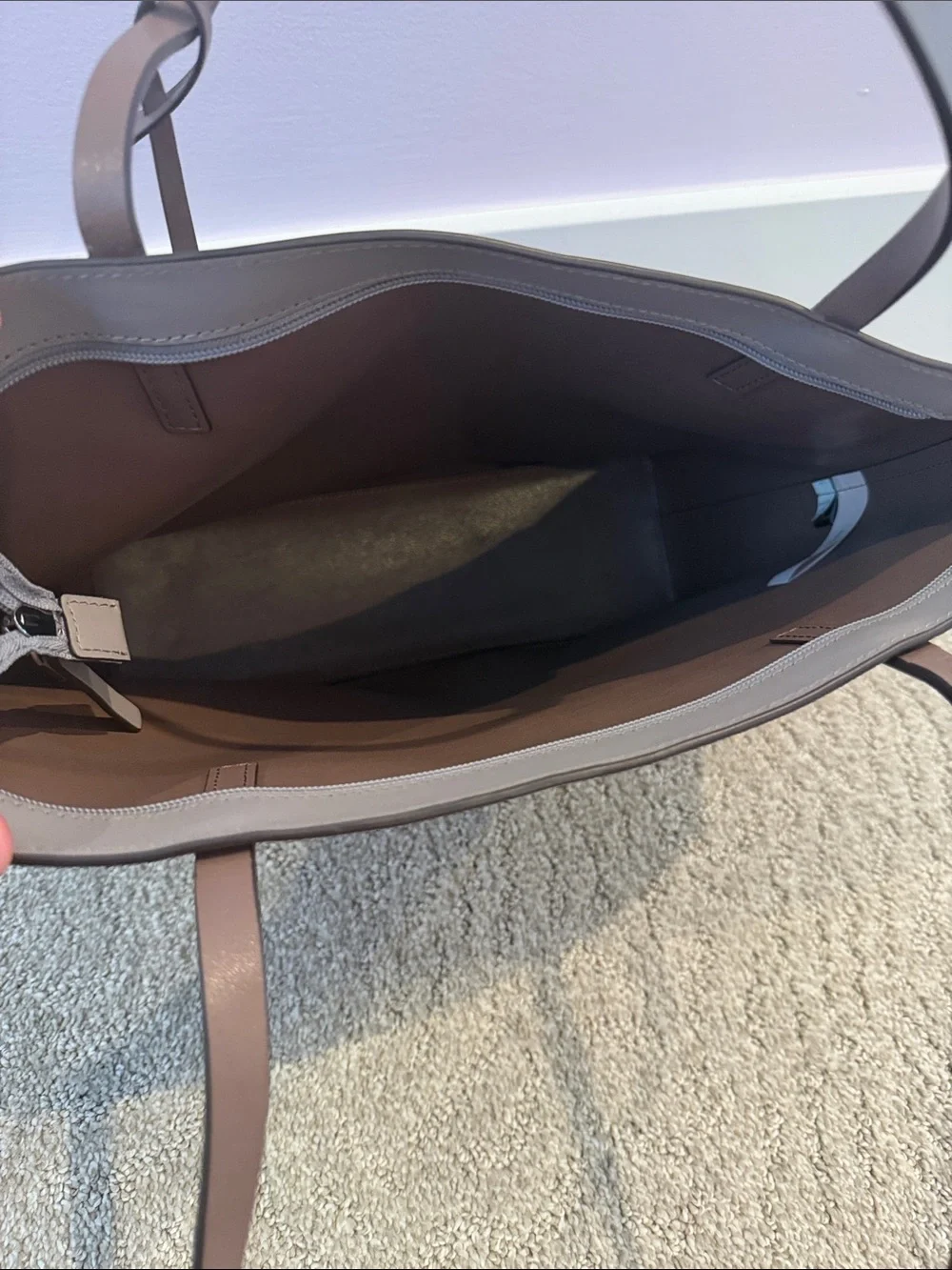 kate spade Leather Tote in Dusty Mauve with Bow Accent